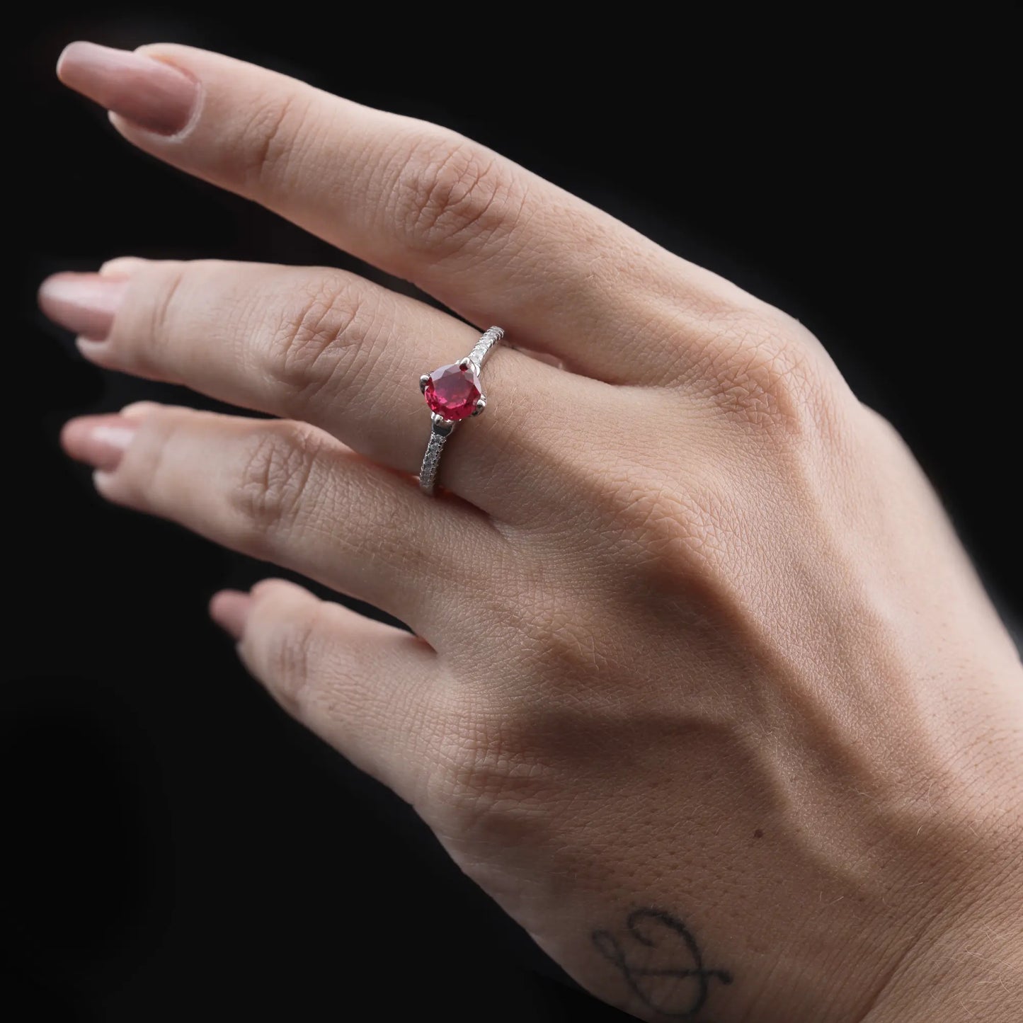 Ruby Solitaire Engagement Ring Flaunt Glow