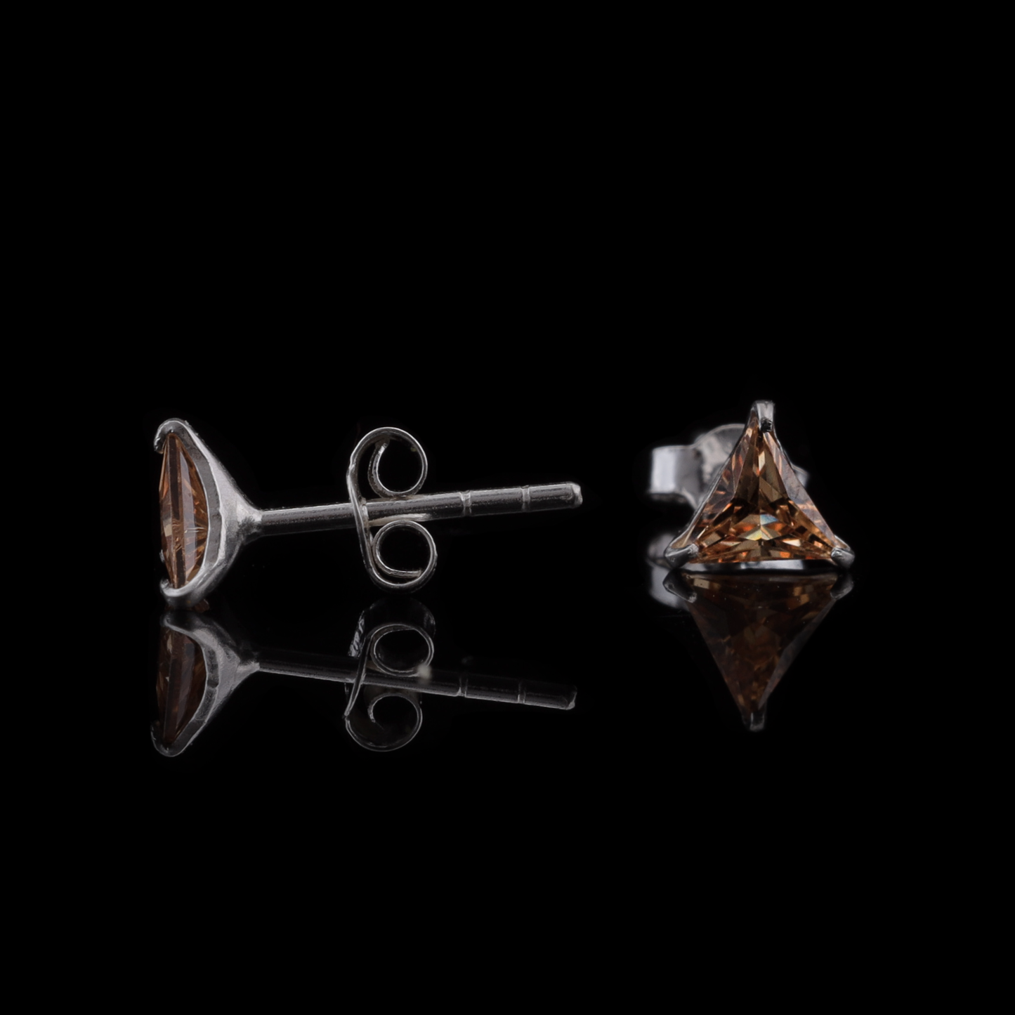 Triangle Cut Crystal Stud Earrings Flaunt Glow