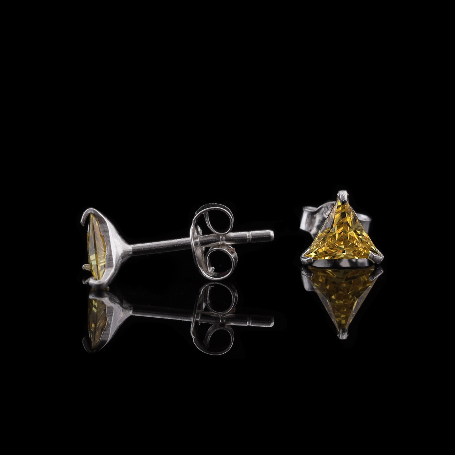 Triangle Cut Crystal Stud Earrings Flaunt Glow