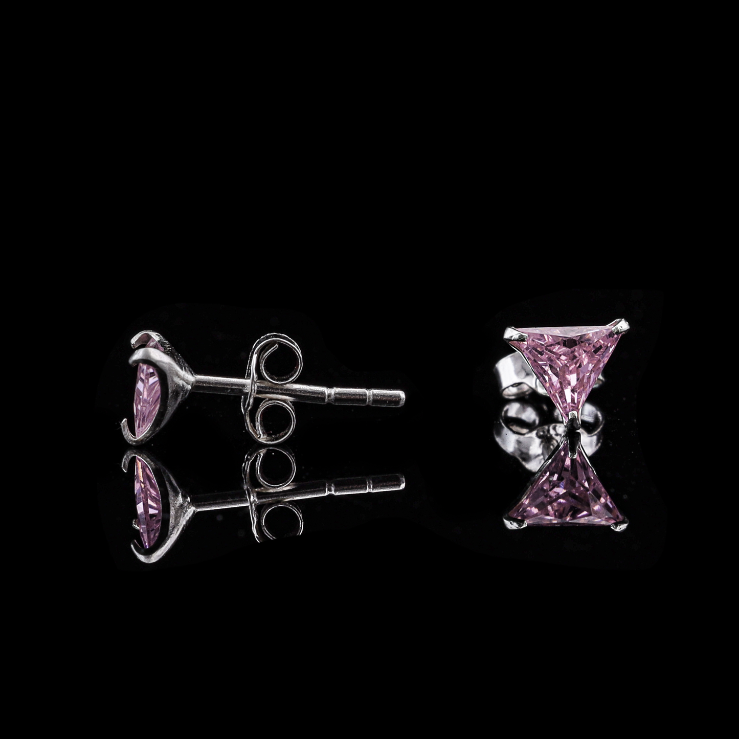 Triangle Cut Crystal Stud Earrings Flaunt Glow