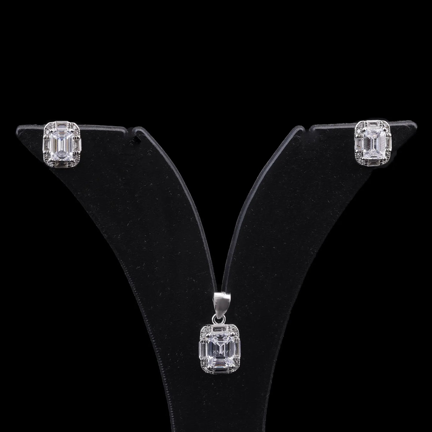 Radiant Emerald Cut Jewelry Set Flaunt Glow