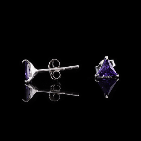 Triangle Cut Crystal Stud Earrings Flaunt Glow