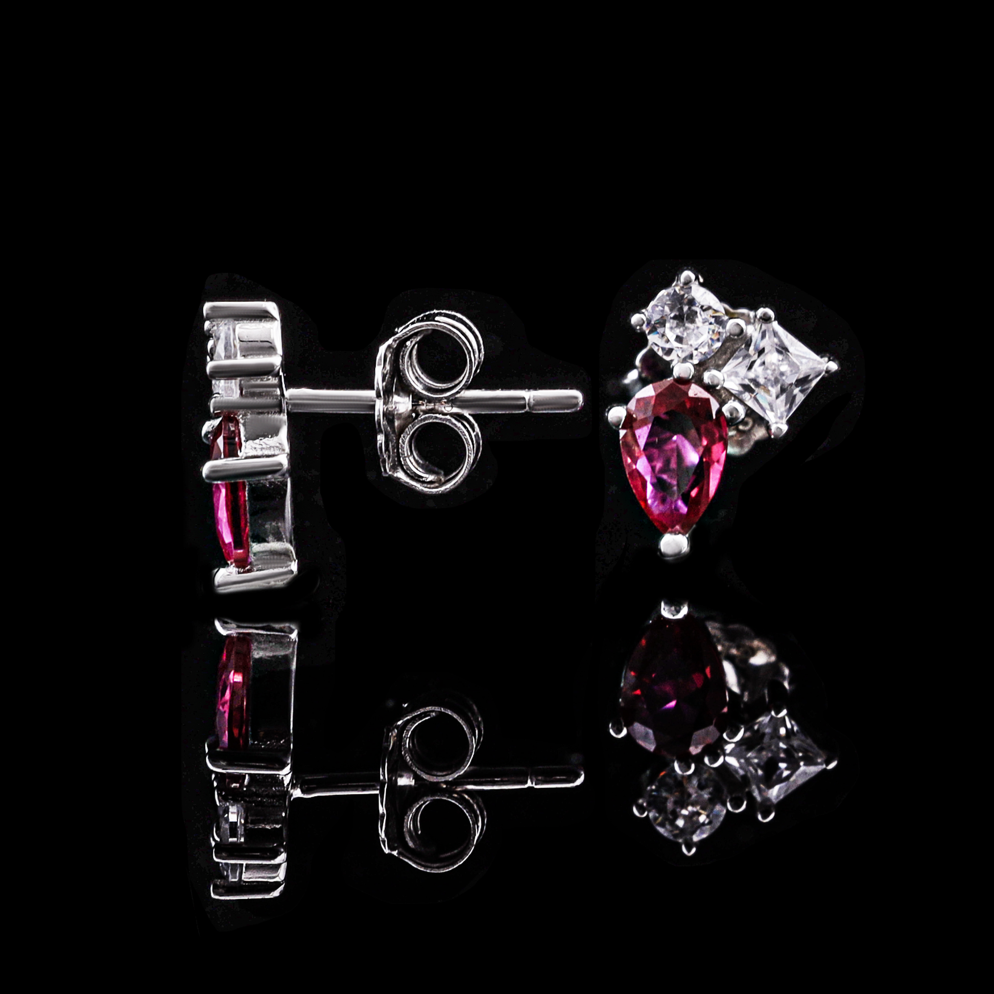 Ruby Cluster Stud Earrings Flaunt Glow