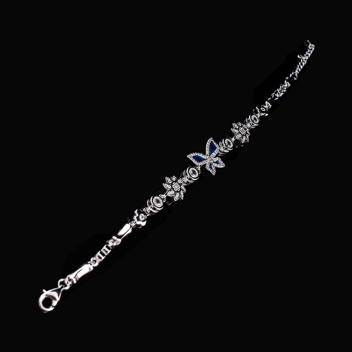 Floral Butterfly Crystal Bracelet Flaunt Glow