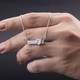 Crystal Heart Bar Pendant Necklace Flaunt Glow