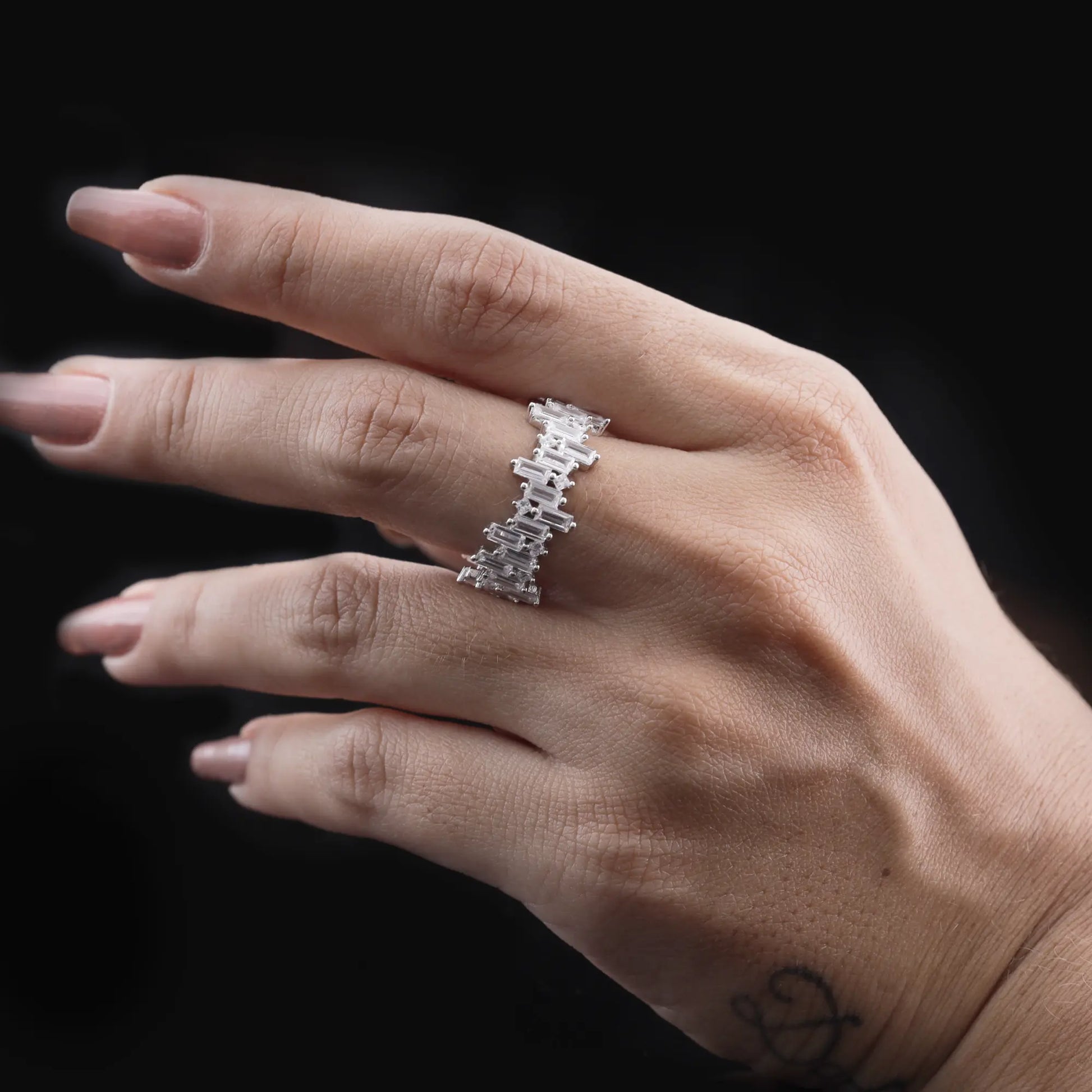 Baguette Diamond Eternity Band Ring Flaunt Glow
