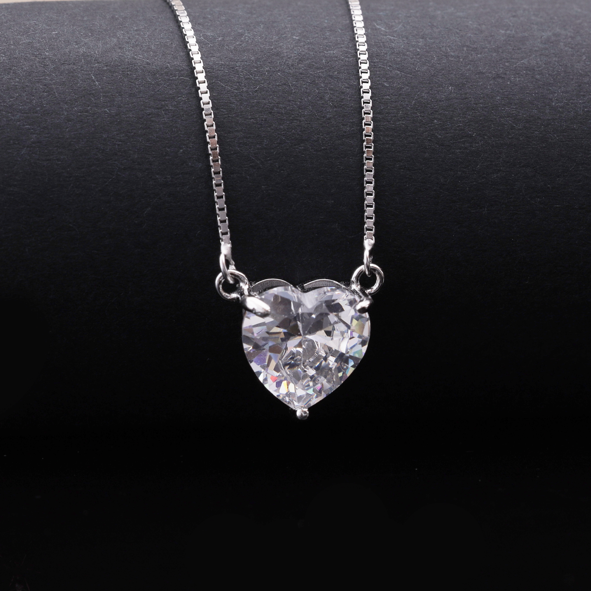 Classic Crystal Heart Pendant Necklace Flaunt Glow