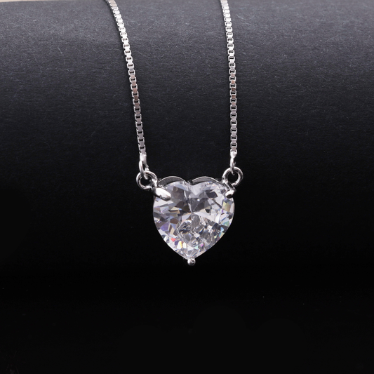 Classic Crystal Heart Pendant Necklace Flaunt Glow